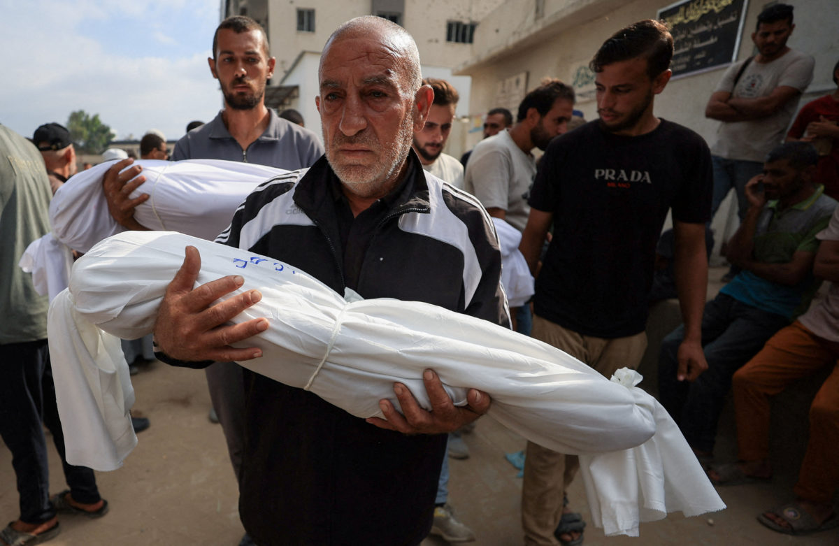 Funeral of Palestinians killed by Israeli fire and in overnight strikes, according to medics, in Gaza City