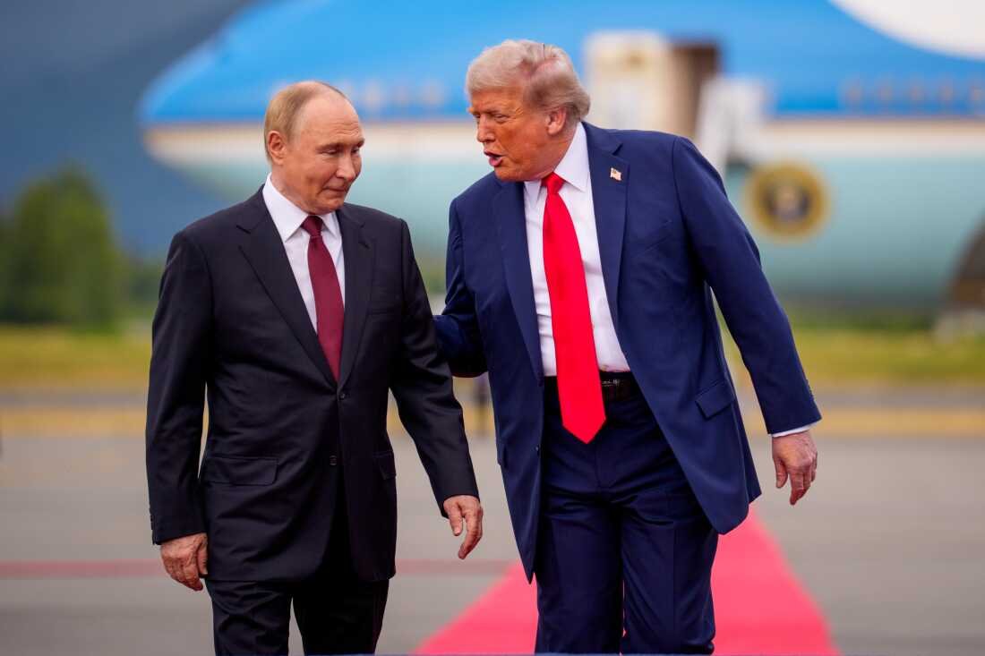 U.S. President Trump And Russian  President Putin Meet On War In Ukraine At U.S. Air Base In Alaska